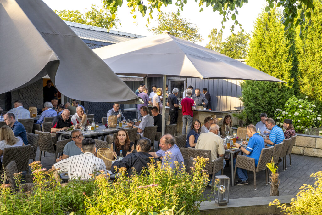 An informal barbeque dinner at the hotel on Thursday night